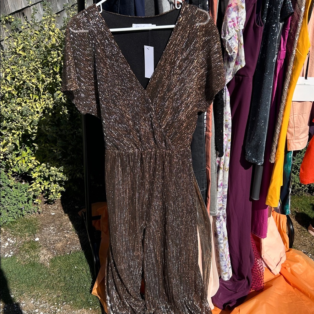 NWT!! All In Favor sparkly jumpsuit